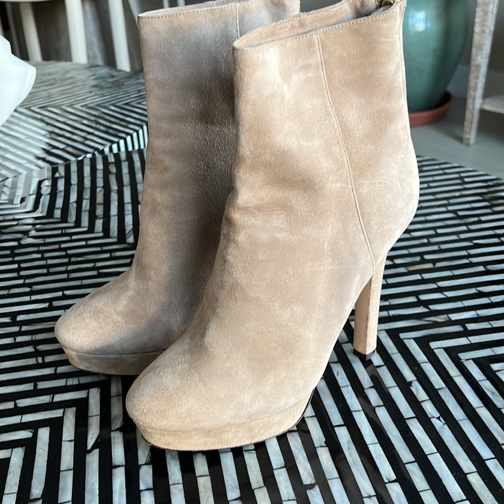 Jimmy Choo Platform Boots, Beige Suede (37.5)